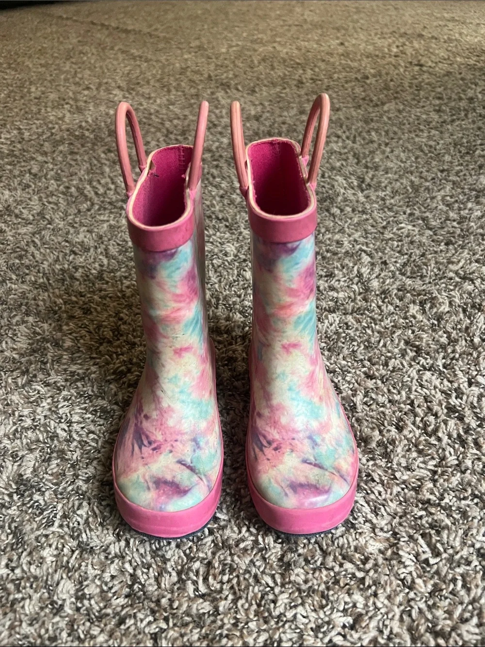 Target Kids Pink Tie-Dye Rain & Snow Boots with Pull Handles